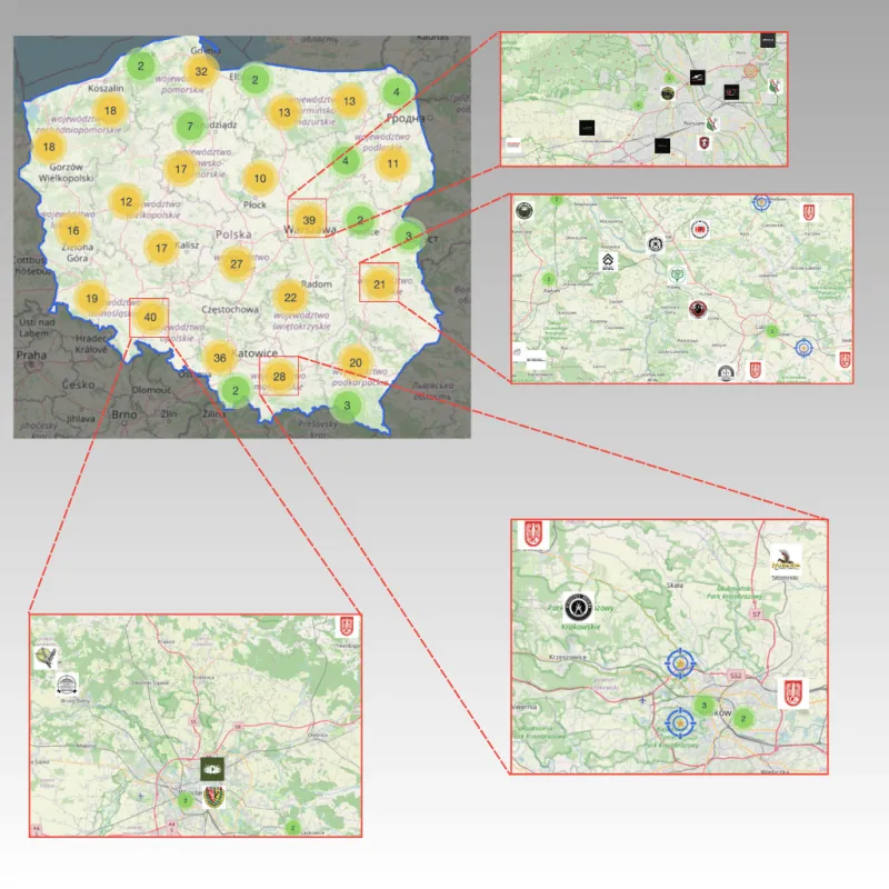 Mapa strzelnic w Polsce – znajdź strzelnicę blisko siebie